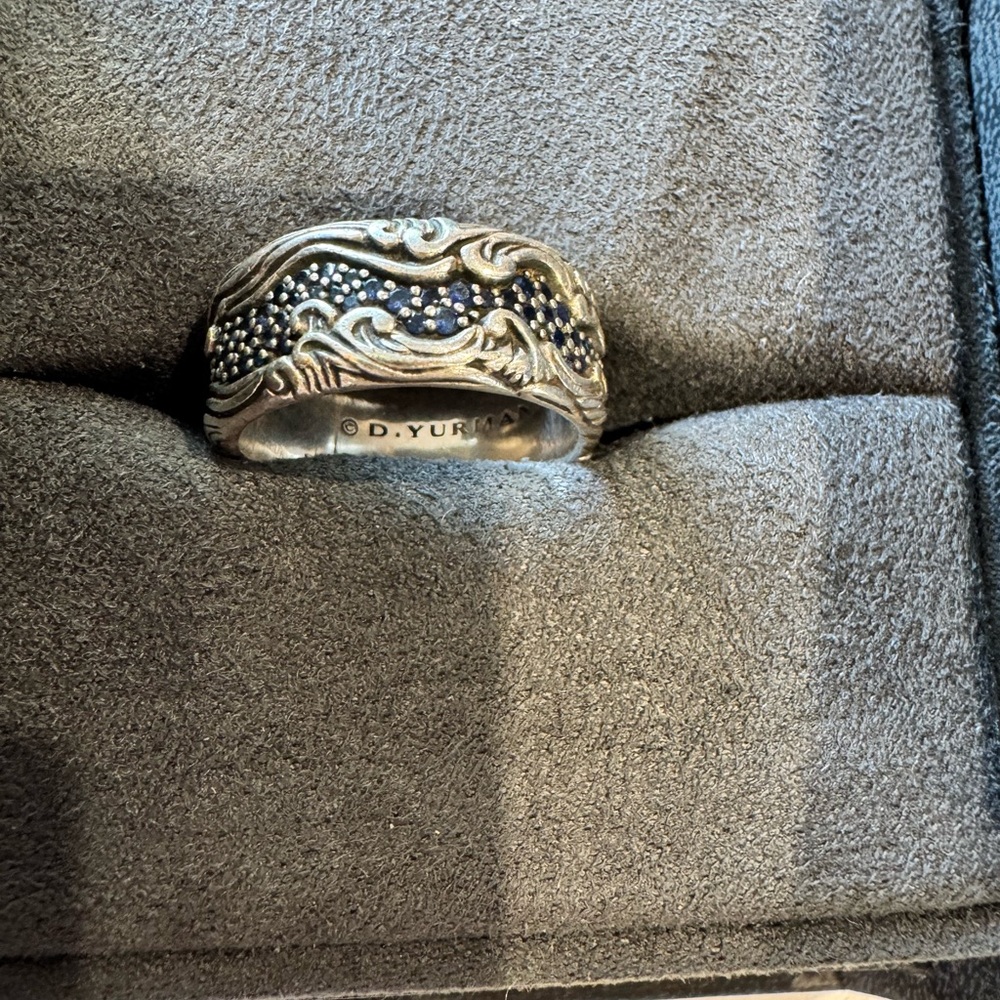 David Yurman sapphire waves ring-size 10